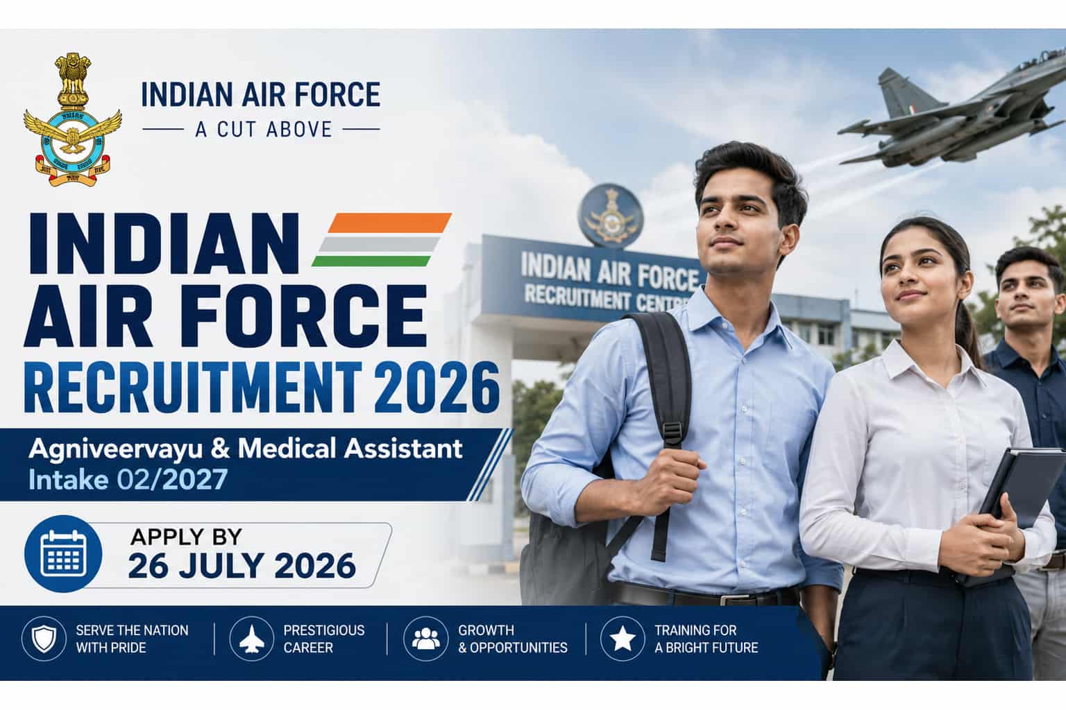 Indian Air Force Recruitment 2026: Agniveervayu and Medical Assistant applications open for Intake 02/2027