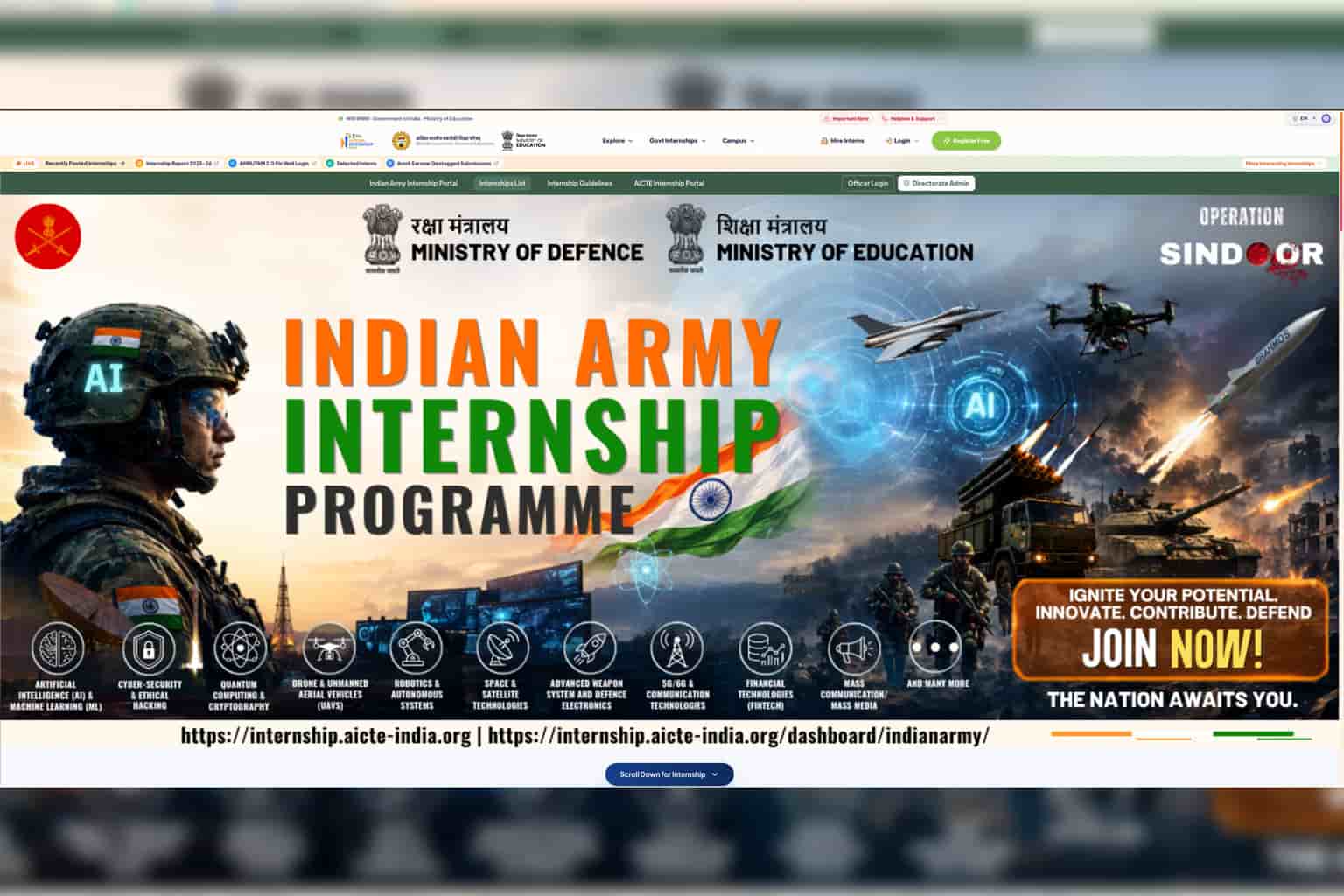 Indian Army Northern Command internship 2026: ₹75,000 stipend, apply by 5 November